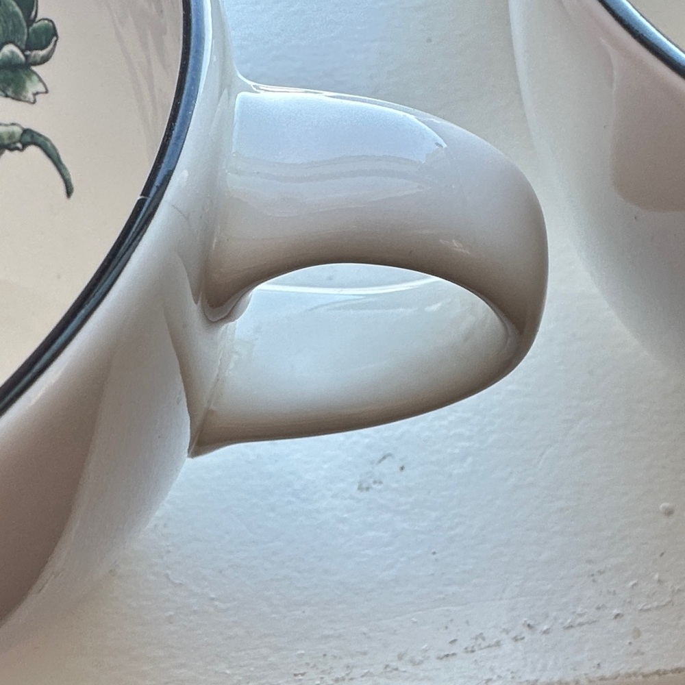 Pfaltzgraff White Mugs with Green Artichoke Flower Design - Picture 4 of 10